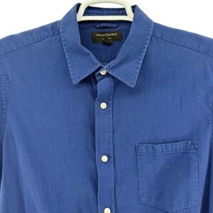 Banana Republic Mens Blue Soft Wash Short Sleeve Button Down Shirt Large Cotton